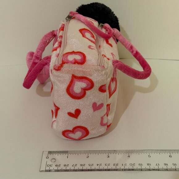 Fancy Pals Dachshund Dog Plush in Purse Heart Print Purse - Picture 6 of 12